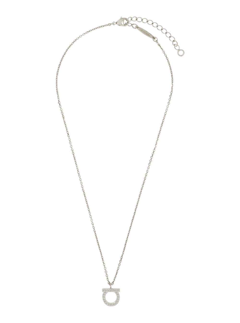 Ferragamo Women Silver-Colored Necklace With Gancini Pendant In Brass For Women FERRAGAMO