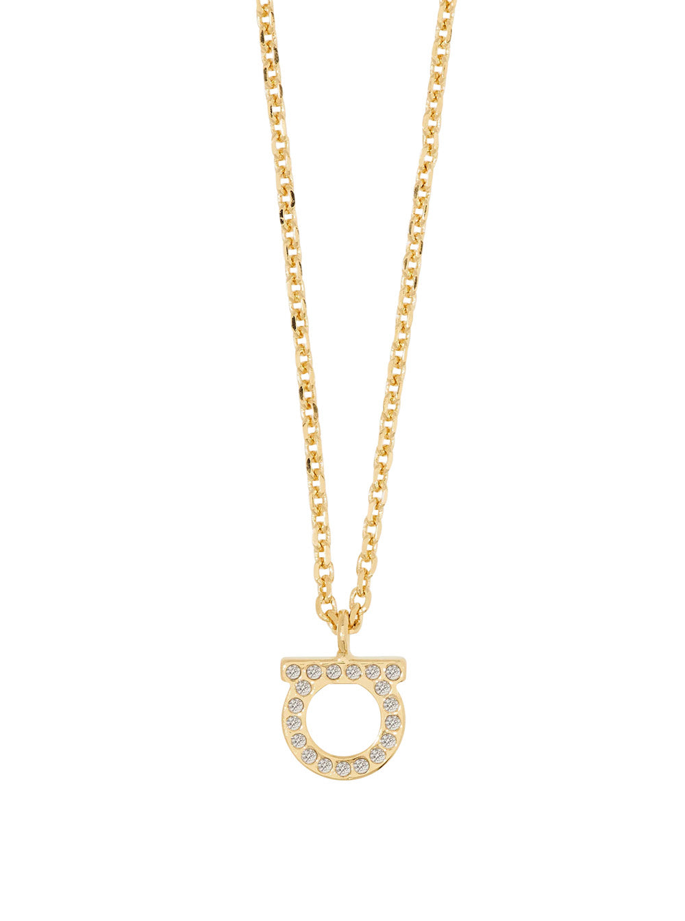 Ferragamo Women Gold-Colored Necklace With Gancini Pendant In Brass For Women FERRAGAMO
