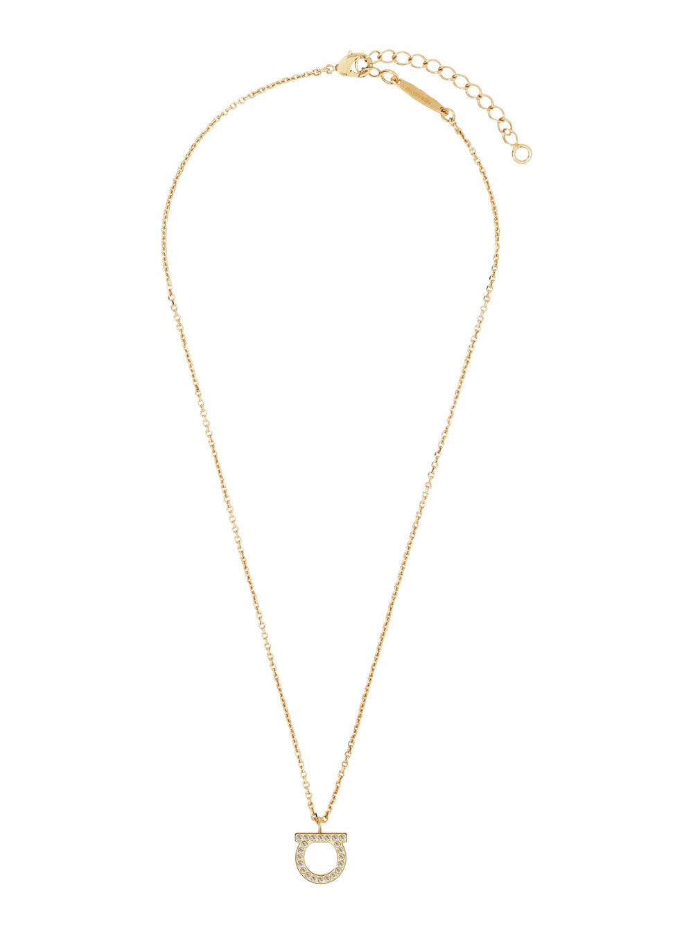Ferragamo Women Gold-Colored Necklace With Gancini Pendant In Brass For Women FERRAGAMO