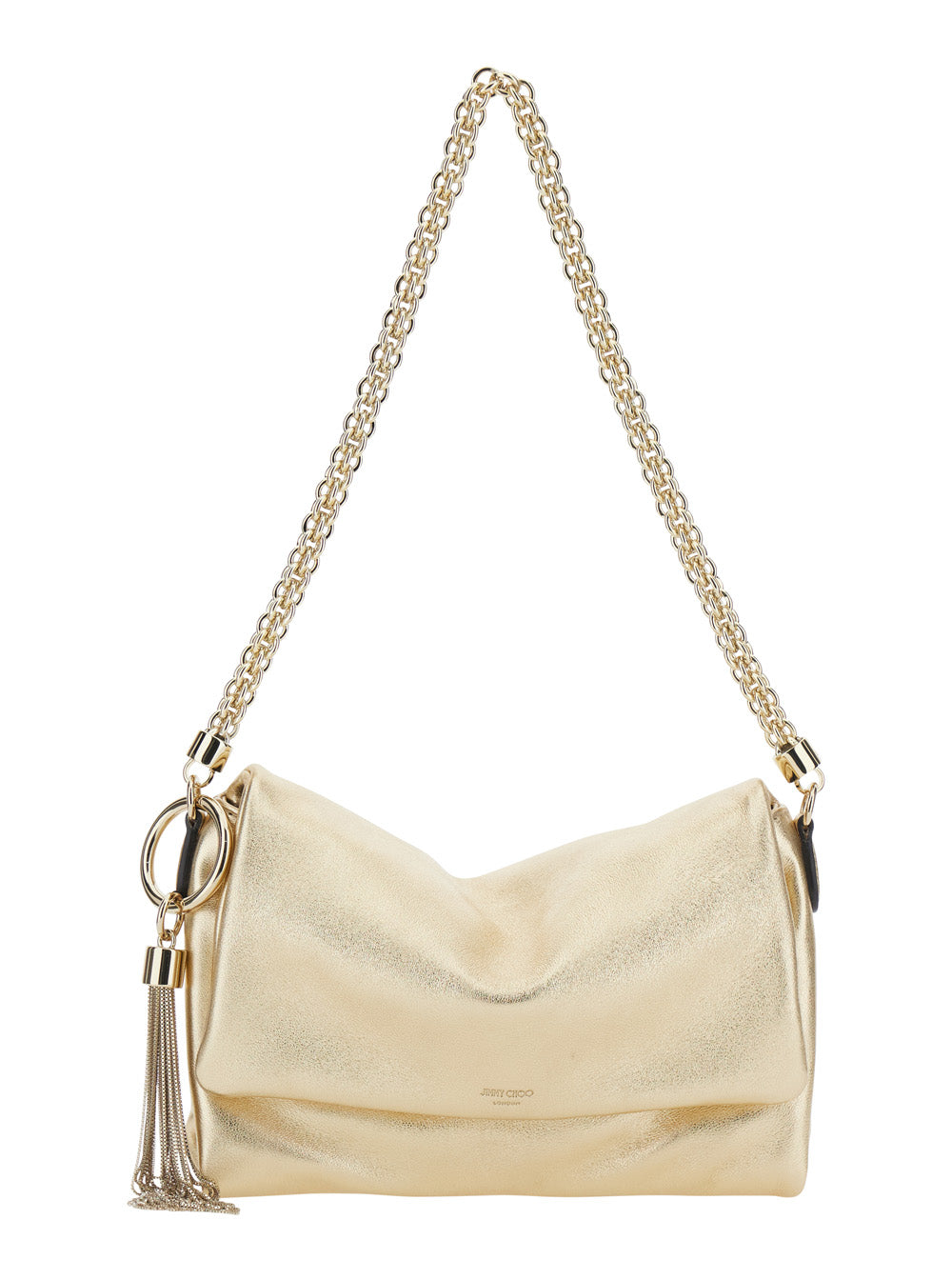 Jimmy Choo Women 'Callie' Gold Colored Mini Bag With Chain Strap And Logo On Front In Leather Blend For Women JIMMY CHOO