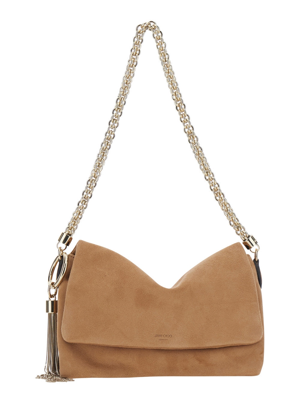 Jimmy Choo Women 'Callie' Beige Mini Bag With Chain Strap And Logo On Front In Suede Women JIMMY CHOO
