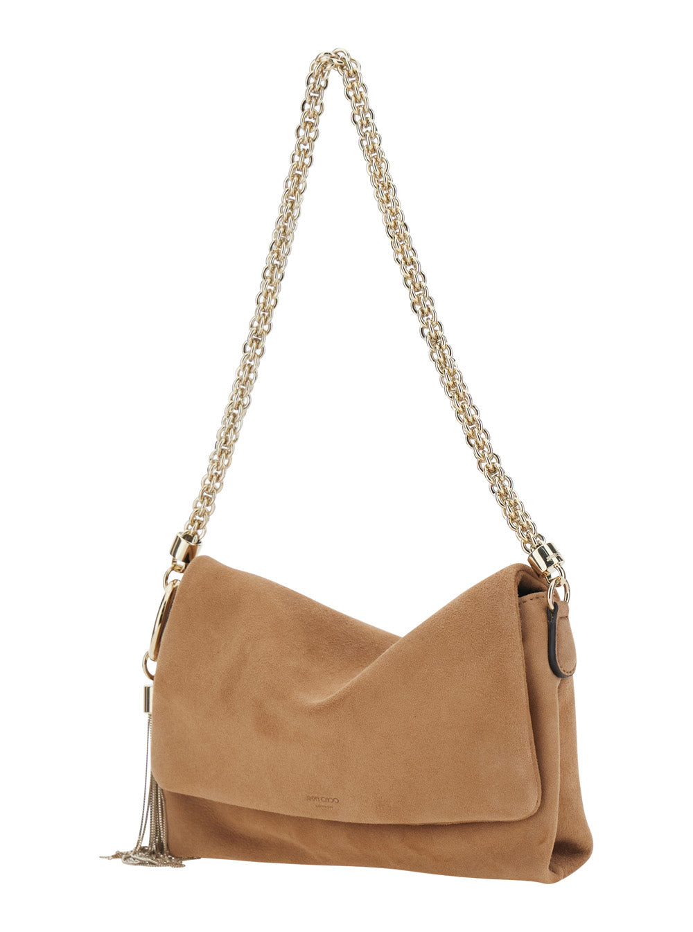Jimmy Choo Women 'Callie' Beige Mini Bag With Chain Strap And Logo On Front In Suede Women JIMMY CHOO