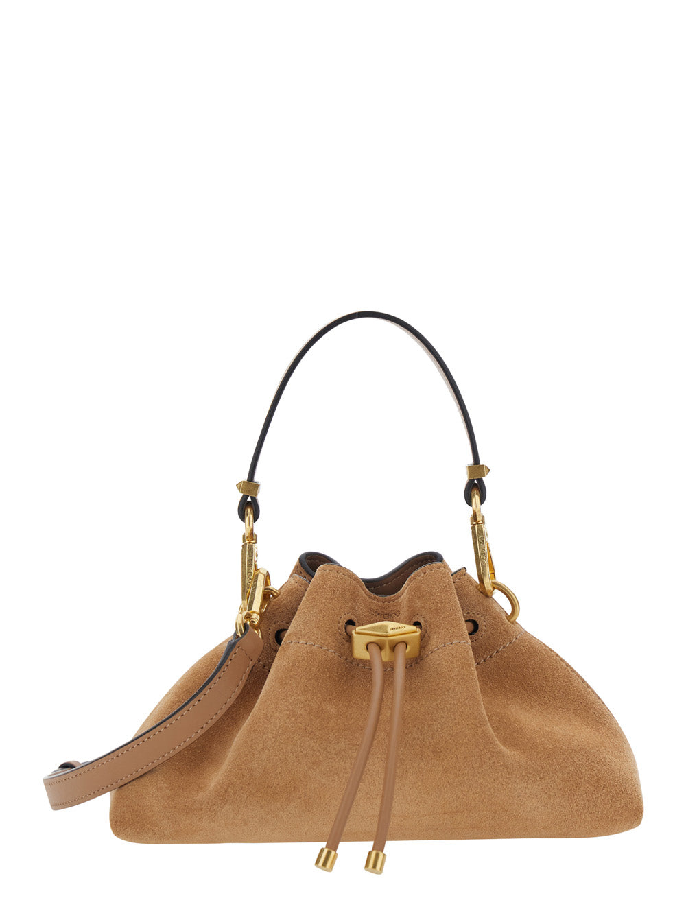 Jimmy Choo Women 'Cinch' Beige Crossbody Bag With Drawstring Closure In Suede For Women JIMMY CHOO