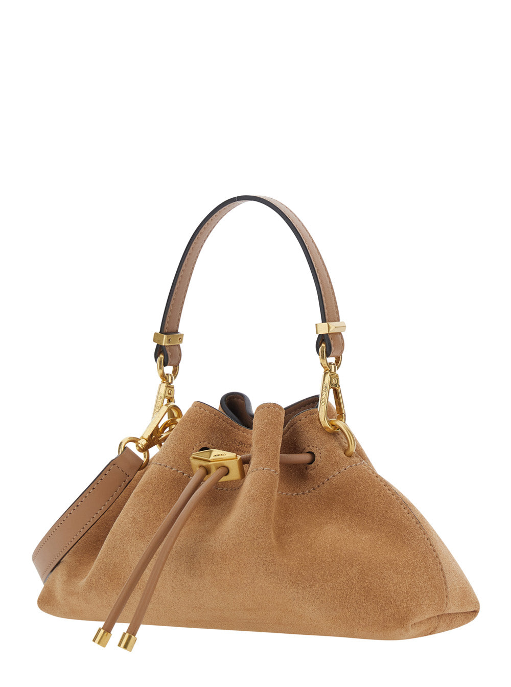 Jimmy Choo Women 'Cinch' Beige Crossbody Bag With Drawstring Closure In Suede For Women JIMMY CHOO