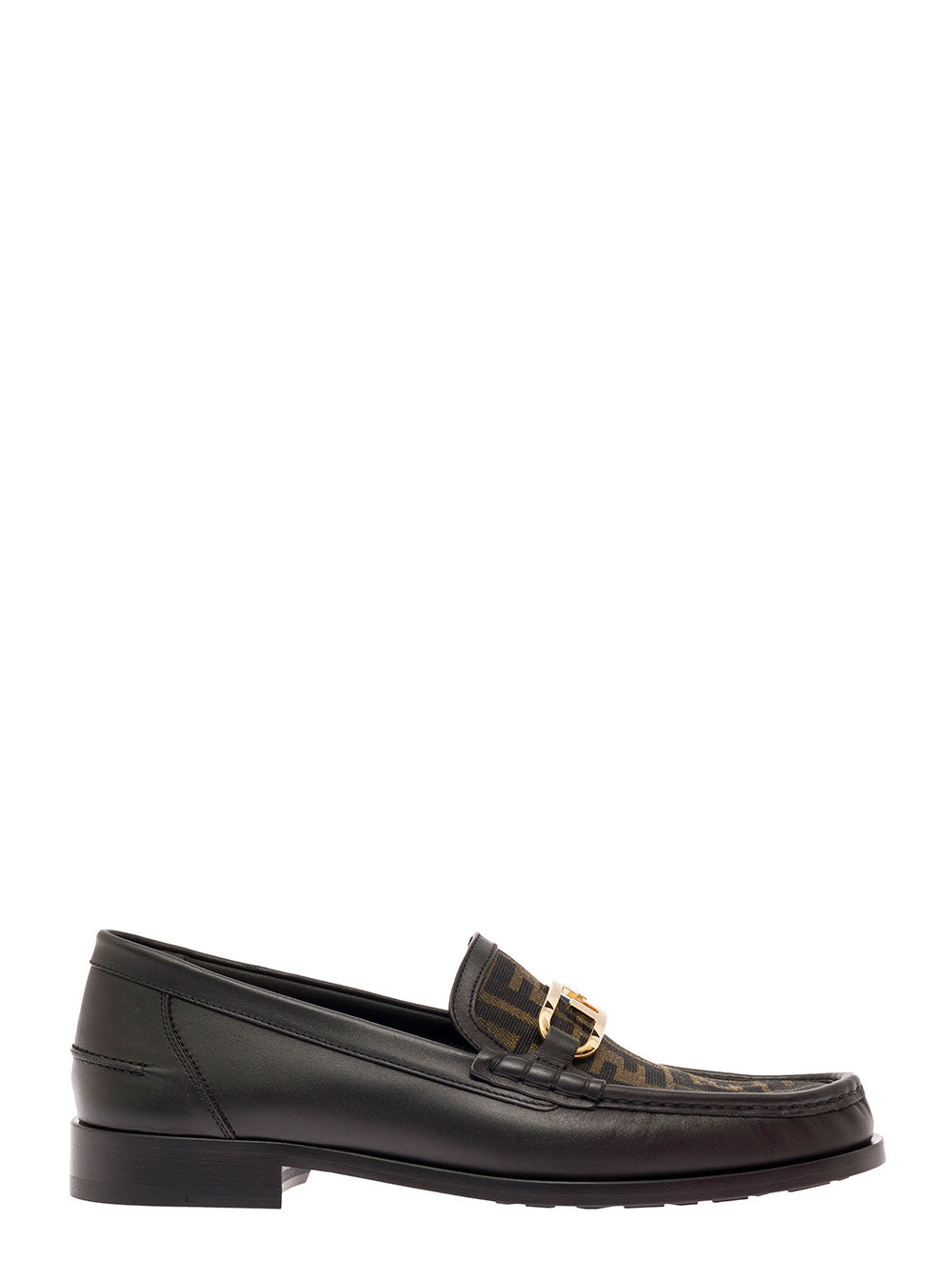 Fendi Men O¿Lock Loafer Tessuto Jacq.Ff+Vitello FENDI