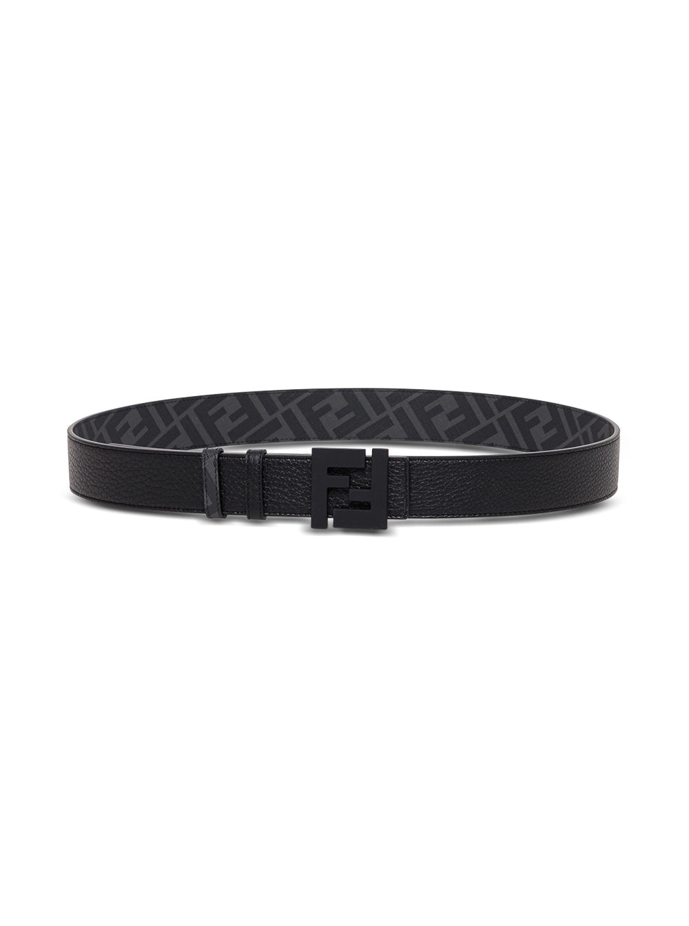 Fendi Men Reversible Belt With Ff Logo Buckle In Black Leather For Women FENDI