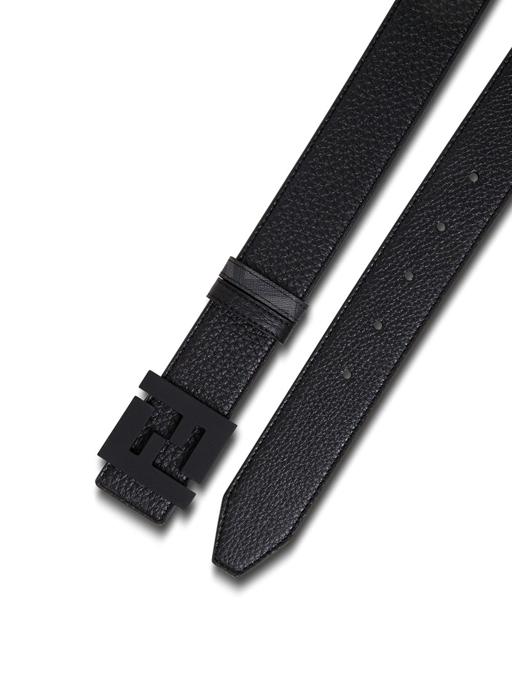 Fendi Men Reversible Belt With Ff Logo Buckle In Black Leather For Women FENDI