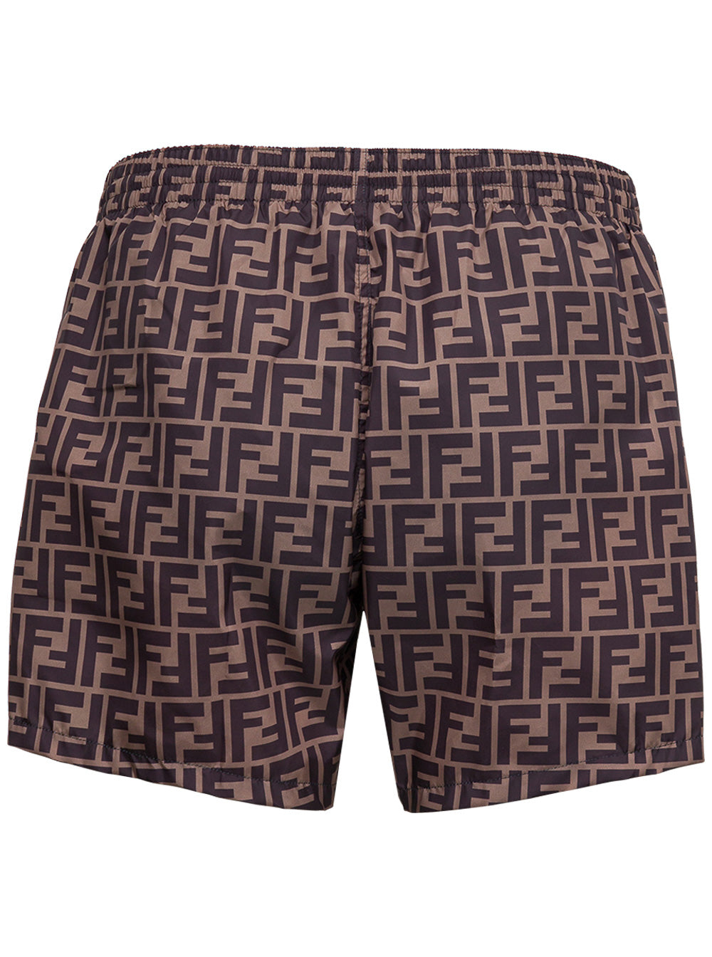Fendi Men Ff Fabric Brown Swim Shorts For Men FENDI