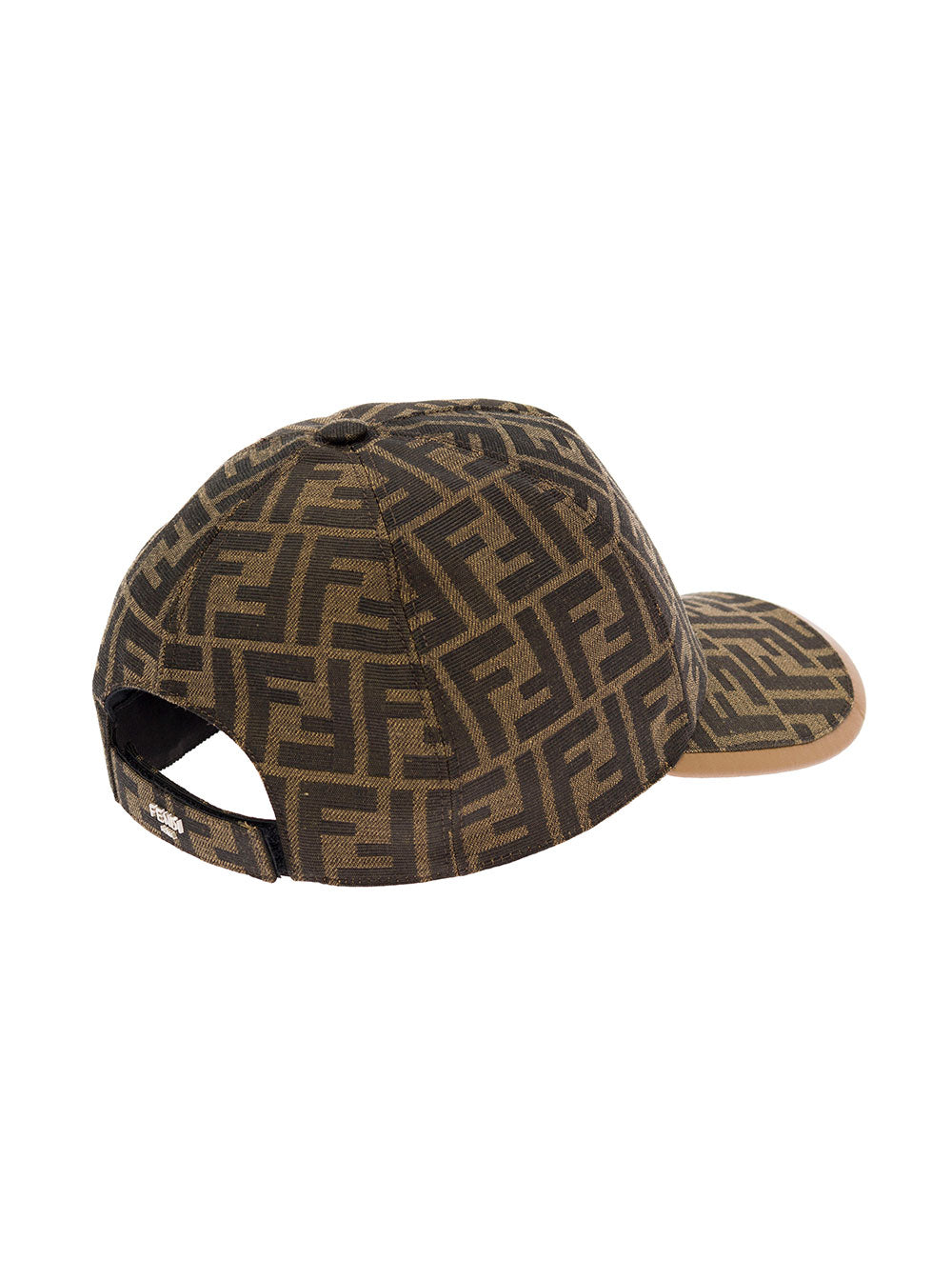Fendi Men Baseball Hat With Ff All-Over Motif In Cotton Blend Brown Men FENDI