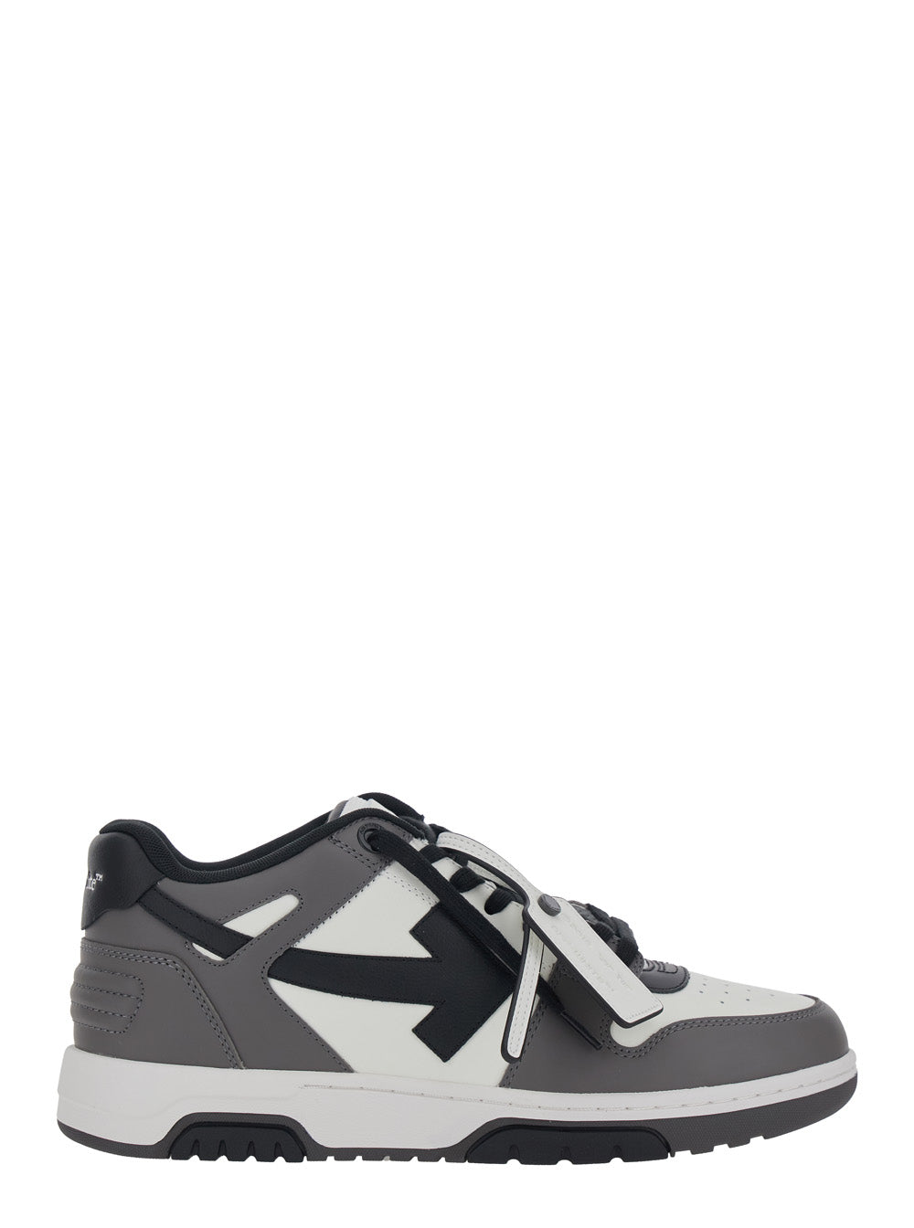 Off-White Men Sneaker 'Out Of Office' Low Top With Logo Patch On The Tongue And Contrast Stitching In Gray Leather For Men OFF-WHITE
