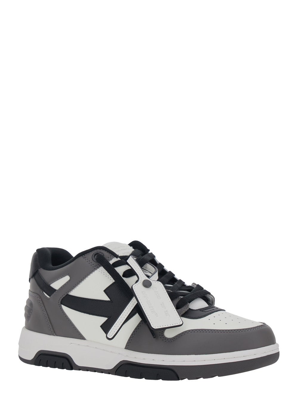 Off-White Men Sneaker 'Out Of Office' Low Top With Logo Patch On The Tongue And Contrast Stitching In Gray Leather For Men OFF-WHITE