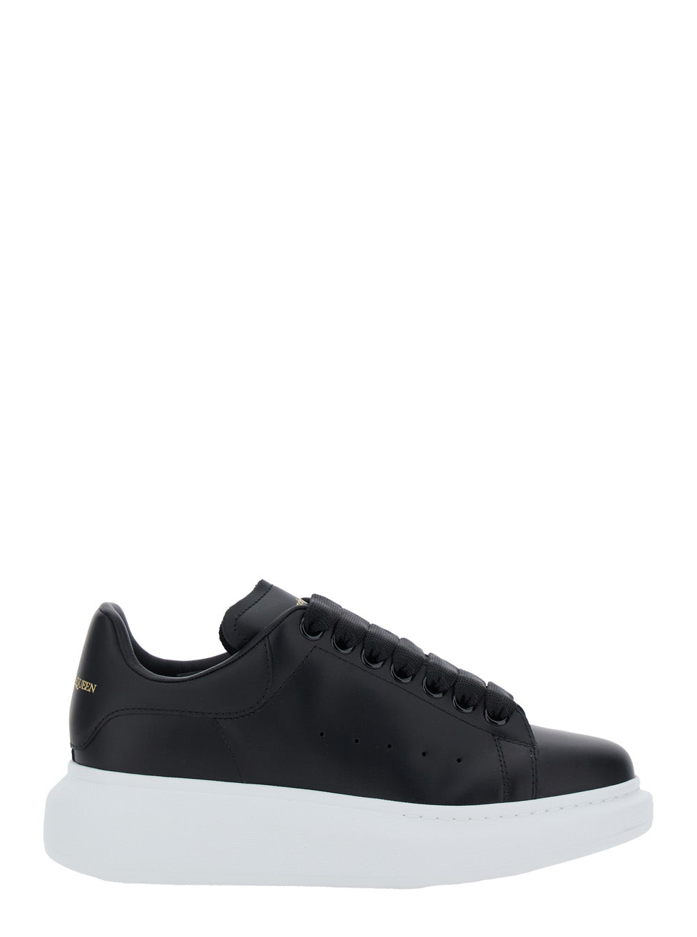 Alexander Mcqueen Women Low Top Sneakers 'Alexander Mcqueen' With Logo Lettering On Tongue And Heel In Black Leather For Women ALEXANDER MCQUEEN
