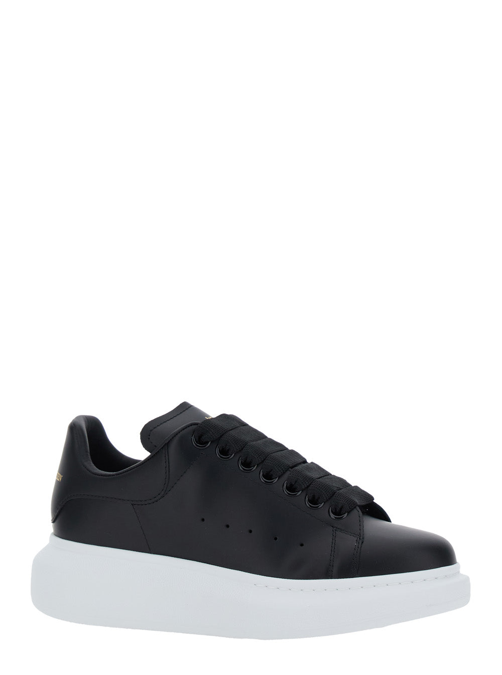 Alexander Mcqueen Women Low Top Sneakers 'Alexander Mcqueen' With Logo Lettering On Tongue And Heel In Black Leather For Women ALEXANDER MCQUEEN