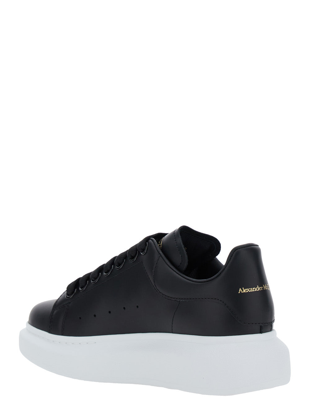 Alexander Mcqueen Women Low Top Sneakers 'Alexander Mcqueen' With Logo Lettering On Tongue And Heel In Black Leather For Women ALEXANDER MCQUEEN
