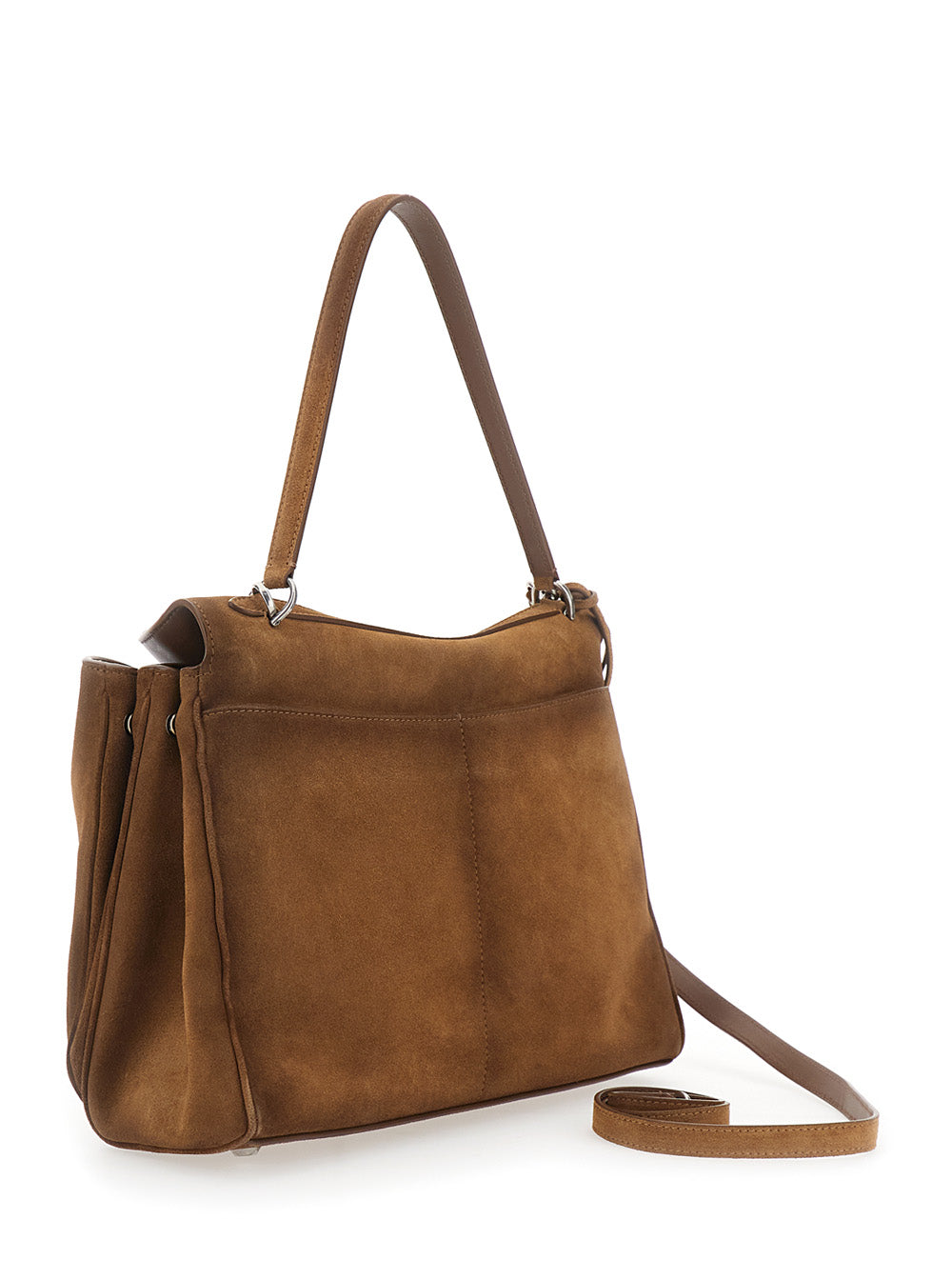 Balenciaga Women Shoulder Bag 'Rodeo Media' With Removable Strap In Brown Suede For Women BALENCIAGA