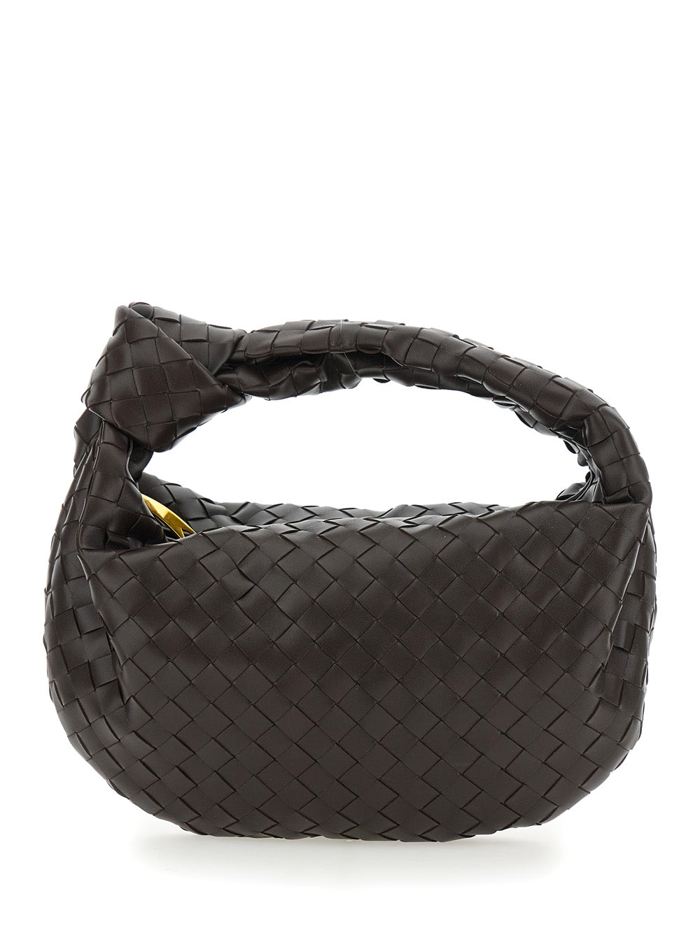 Bottega Veneta Women Shoulder Bag 'Jodie' Small With Knot Detail And Intreccio Motif In Brown For Women BOTTEGA VENETA