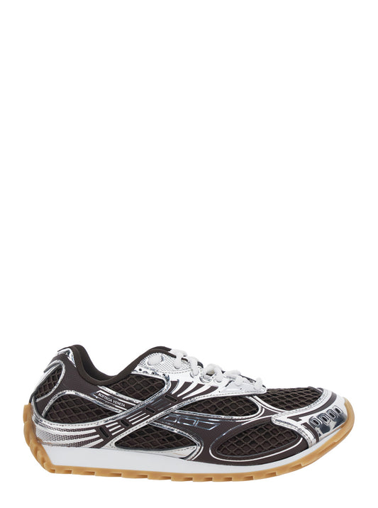 Bottega Veneta Women Sneakers 'Orbit' With Logo Lettering Detail In Brown Tech Fabric For Women BOTTEGA VENETA