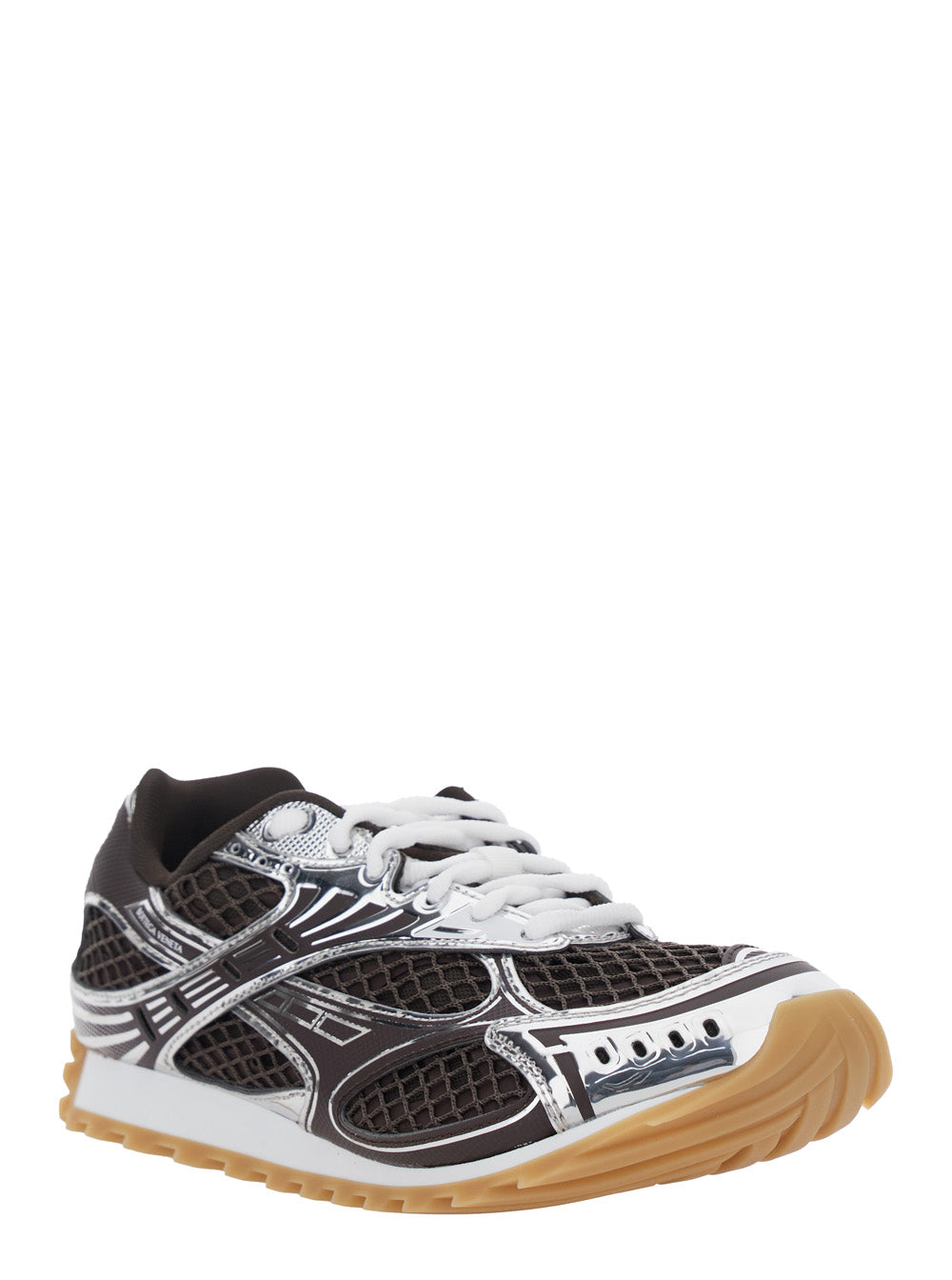 Bottega Veneta Women Sneakers 'Orbit' With Logo Lettering Detail In Brown Tech Fabric For Women BOTTEGA VENETA