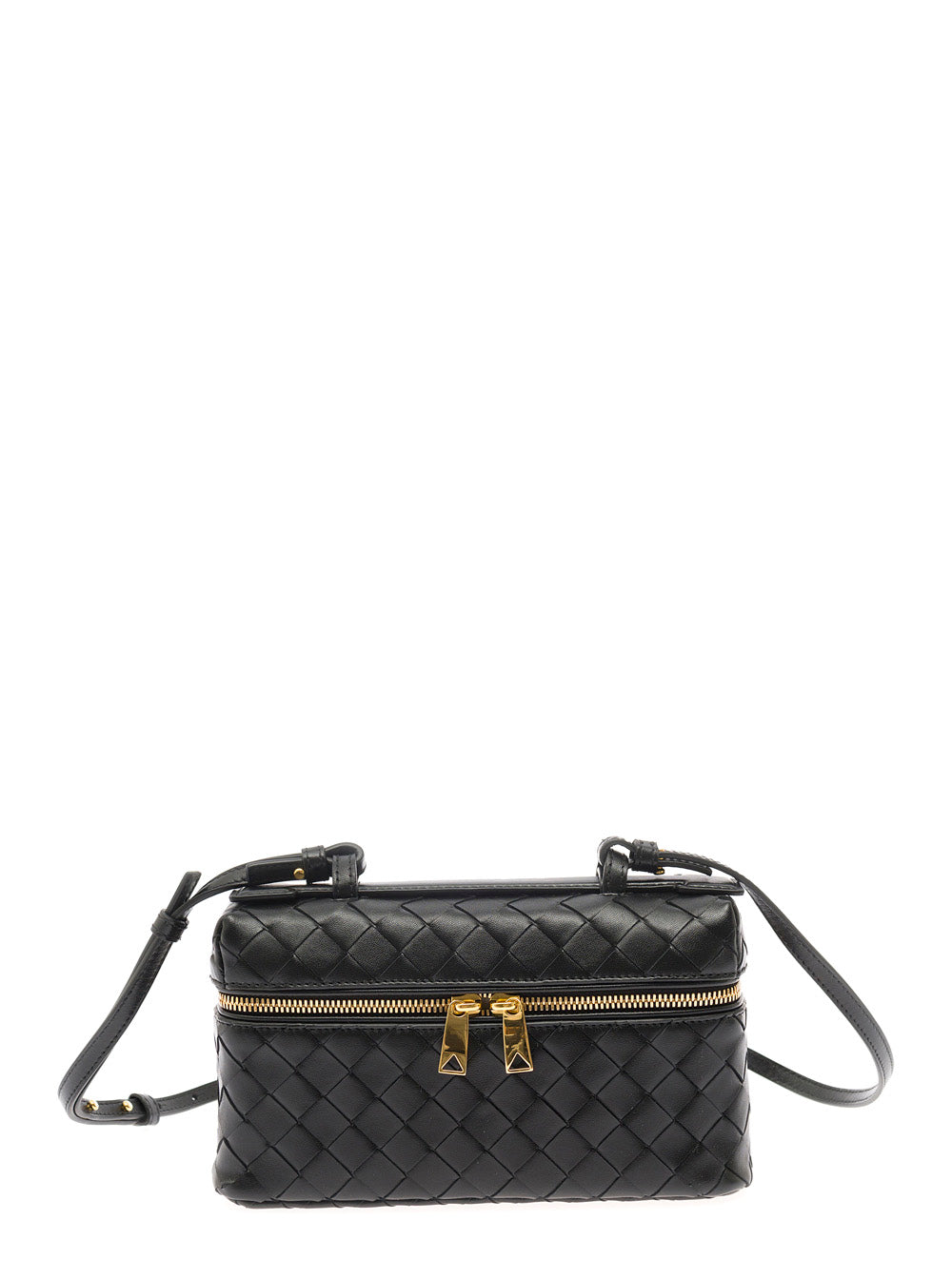 Bottega Veneta Women Crossbody Bag With Adjustable And Removable Strap And Intreccio Motif All-Over In Black Leather For Women BOTTEGA VENETA