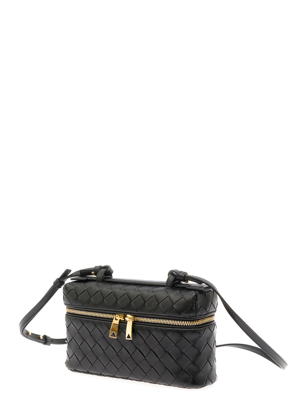 Bottega Veneta Women Crossbody Bag With Adjustable And Removable Strap And Intreccio Motif All-Over In Black Leather For Women BOTTEGA VENETA
