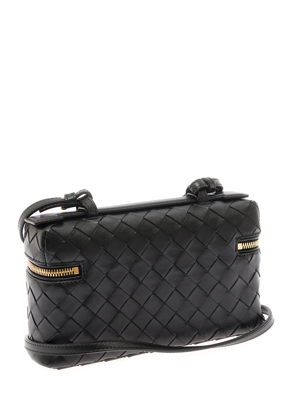 Bottega Veneta Women Crossbody Bag With Adjustable And Removable Strap And Intreccio Motif All-Over In Black Leather For Women BOTTEGA VENETA