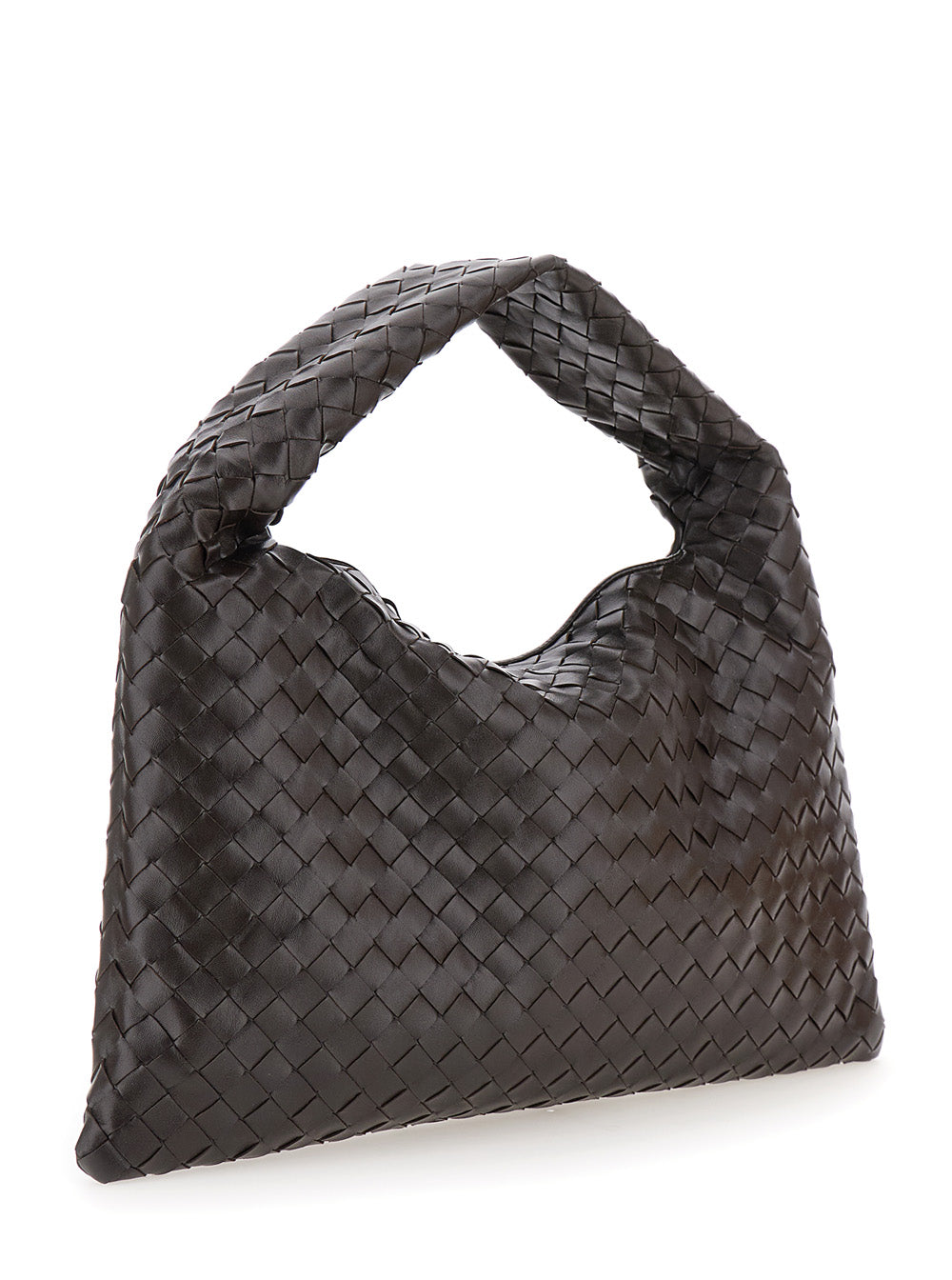 Bottega Veneta Women Shoulder Bag 'Hop Piccola' With Intreccio Motif In Brown Leather For Women BOTTEGA VENETA