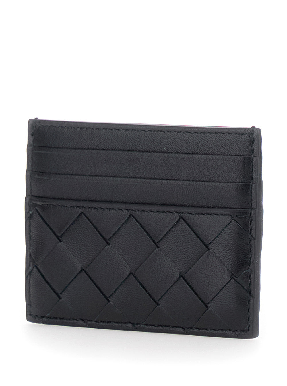Bottega Veneta Women Black Leather Card Holder BOTTEGA VENETA
