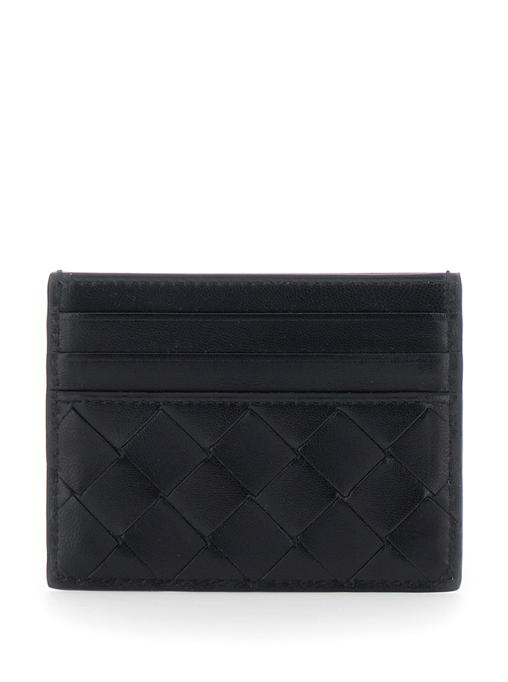 Bottega Veneta Women Black Leather Card Holder BOTTEGA VENETA