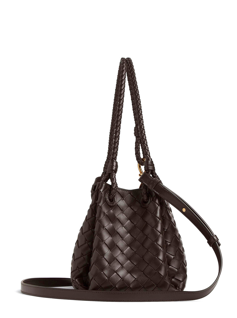 Bottega Veneta Women Shoulder Bag 'Parachutte' With Knot Detail And Intreccio Motif In Brown Leather For Women BOTTEGA VENETA