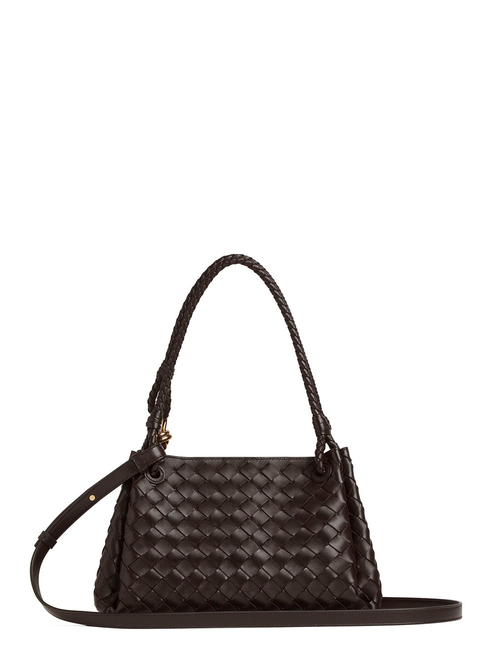 Bottega Veneta Women Shoulder Bag 'Parachutte' With Knot Detail And Intreccio Motif In Brown Leather For Women BOTTEGA VENETA