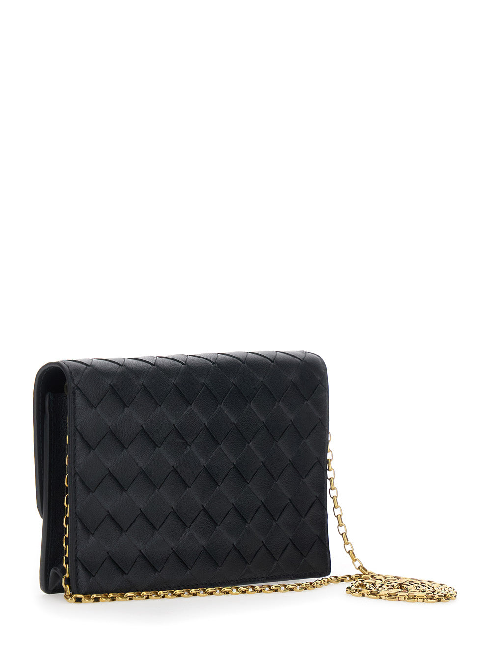 Bottega Veneta Women Crossbody Bag 'Andiamo' With Intreccio Motif And Knot Closure On The Front In Black Leather For Women BOTTEGA VENETA