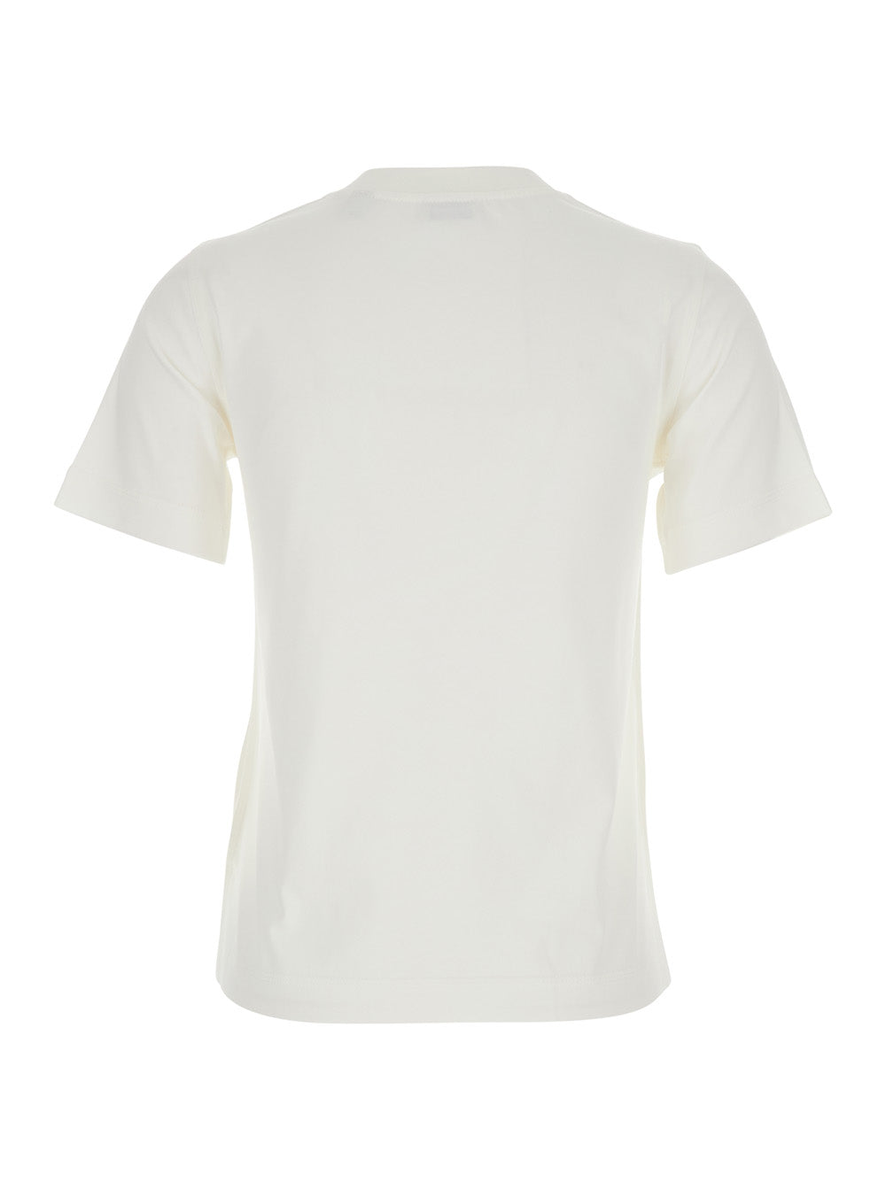 Burberry Women T-Shirt With Logo Patch With Check Motif On The Front In White Cotton For Women BURBERRY