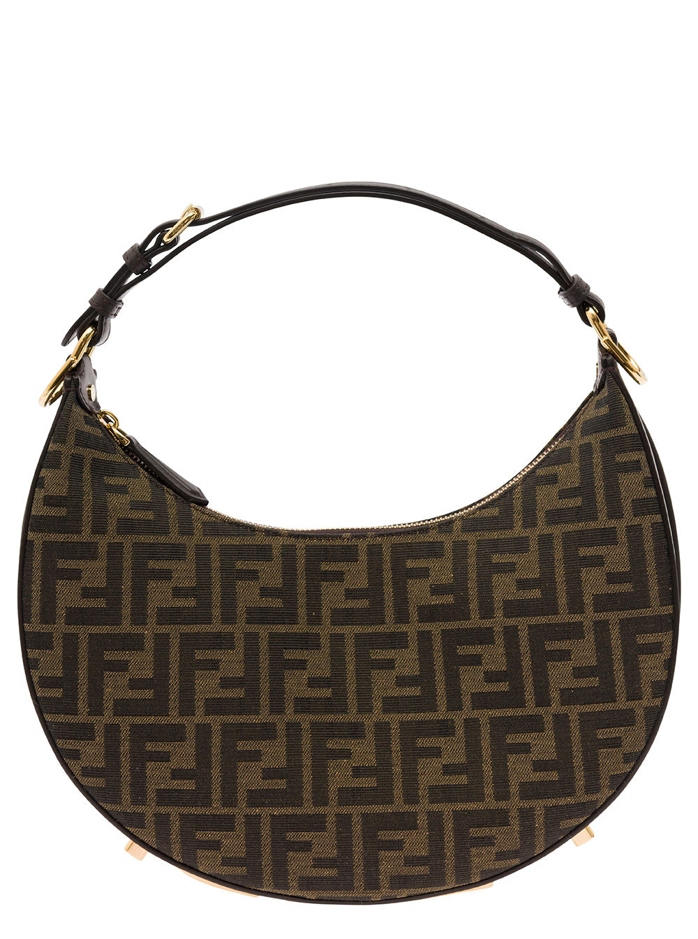Fendi Women Handbag 'Fendigraphy Small' With Ff Motif In Brown Jacquard Fabric FENDI