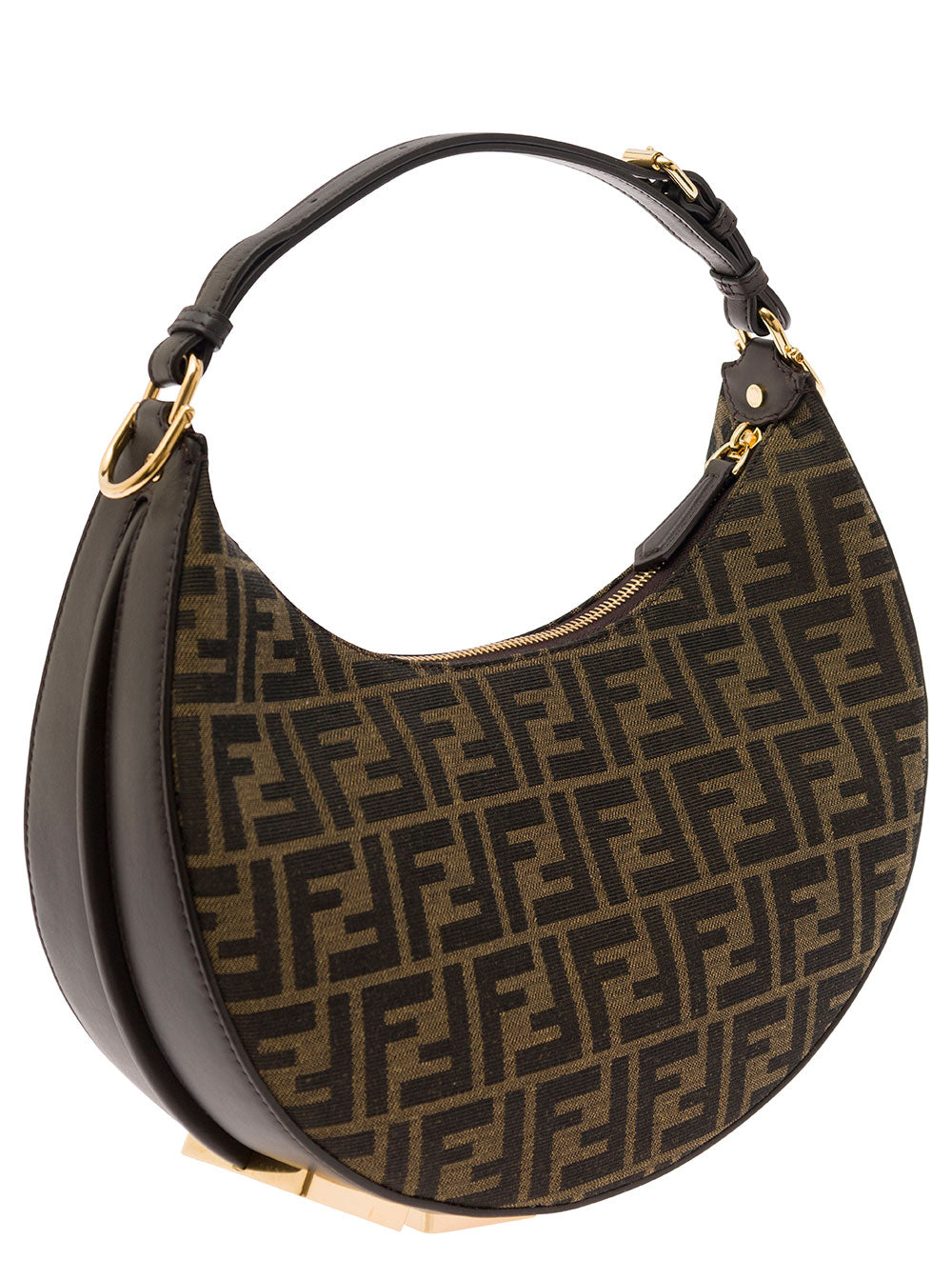 Fendi Women Handbag 'Fendigraphy Small' With Ff Motif In Brown Jacquard Fabric FENDI