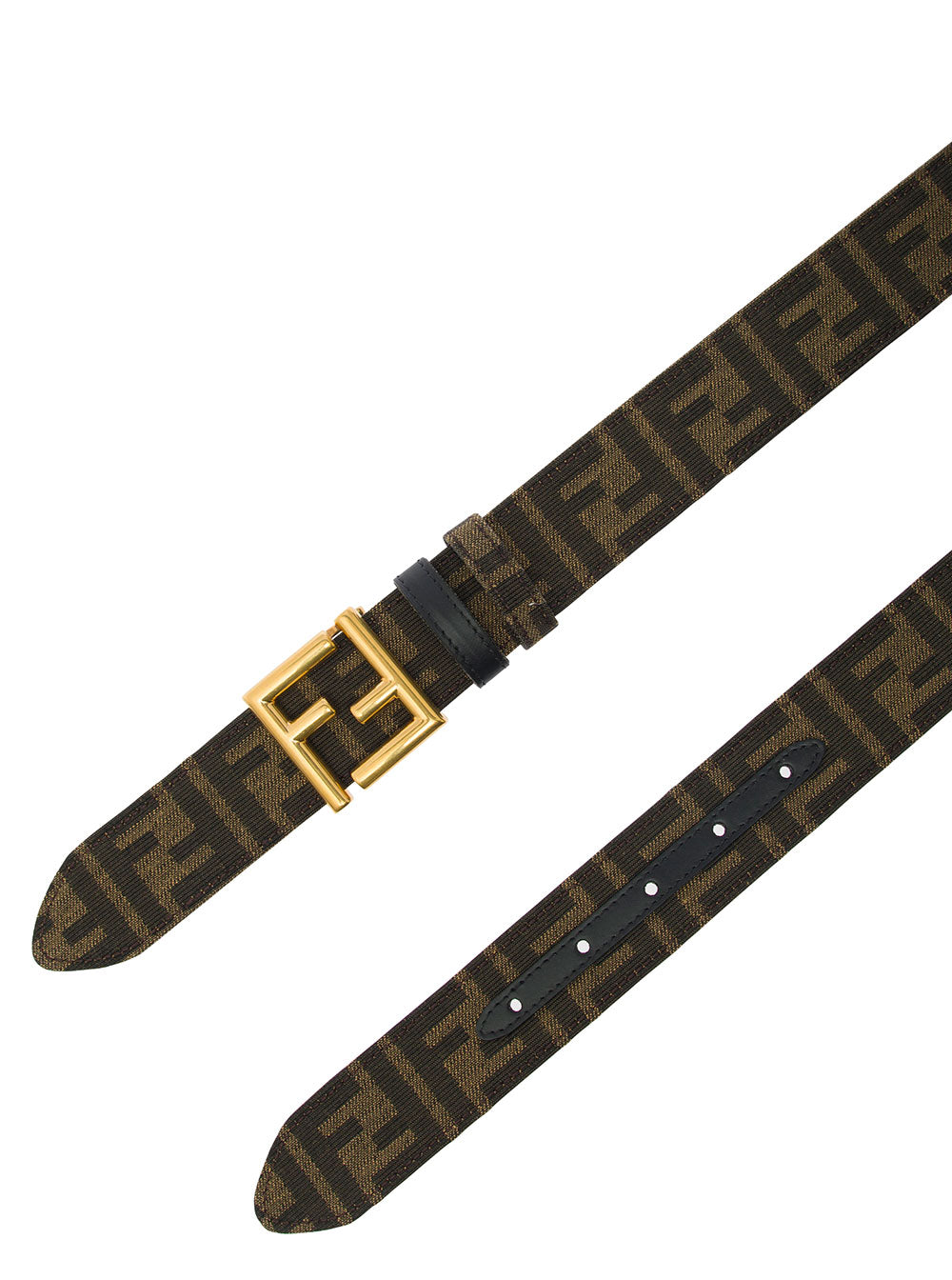 Fendi Women Reversible Belt With Ff Logo Buckle In Brown And Black Leather For Women FENDI