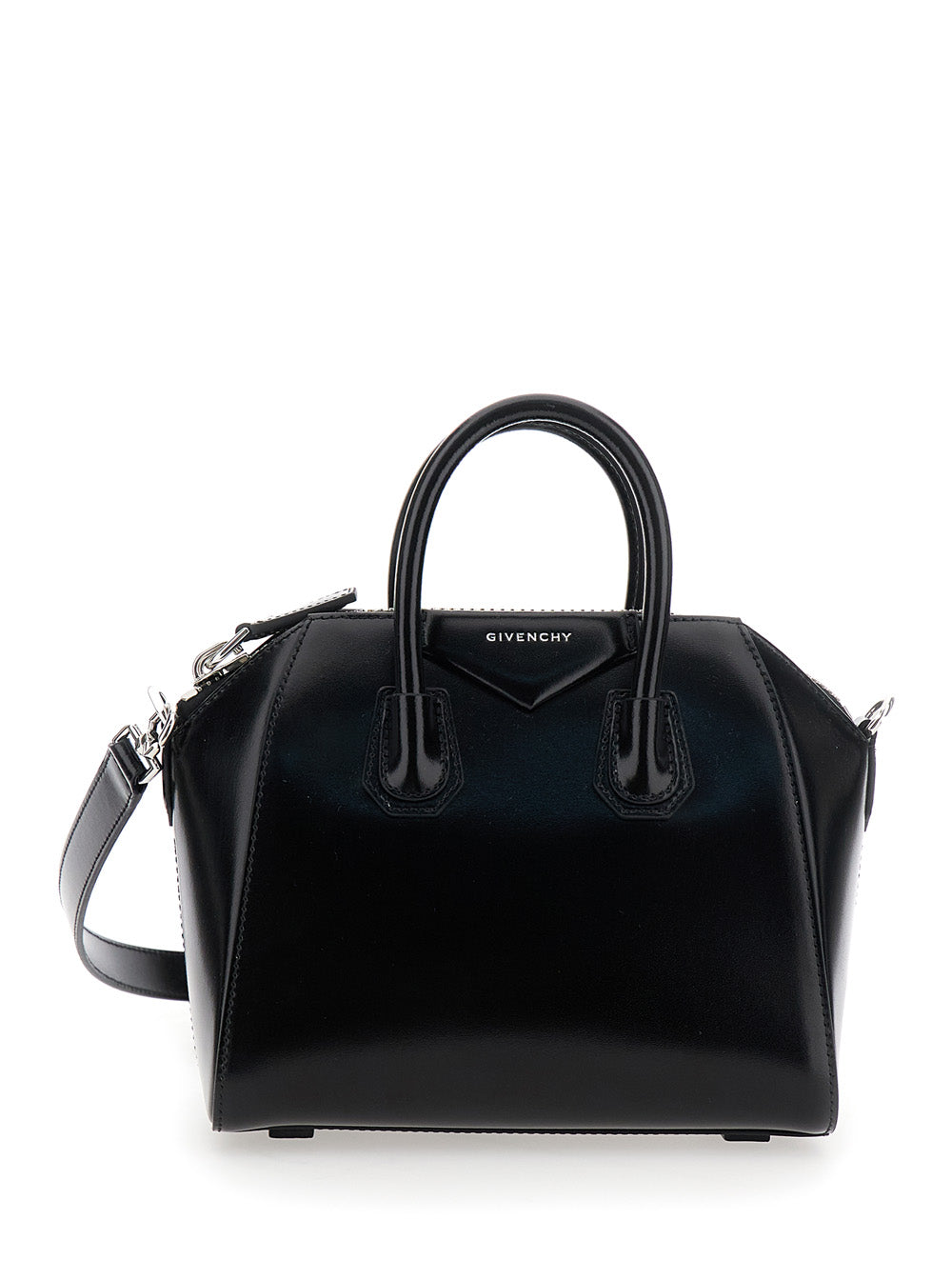 Givenchy Women Handbag 'Antigona' With Laminated Logo In Black Leather Woman GIVENCHY