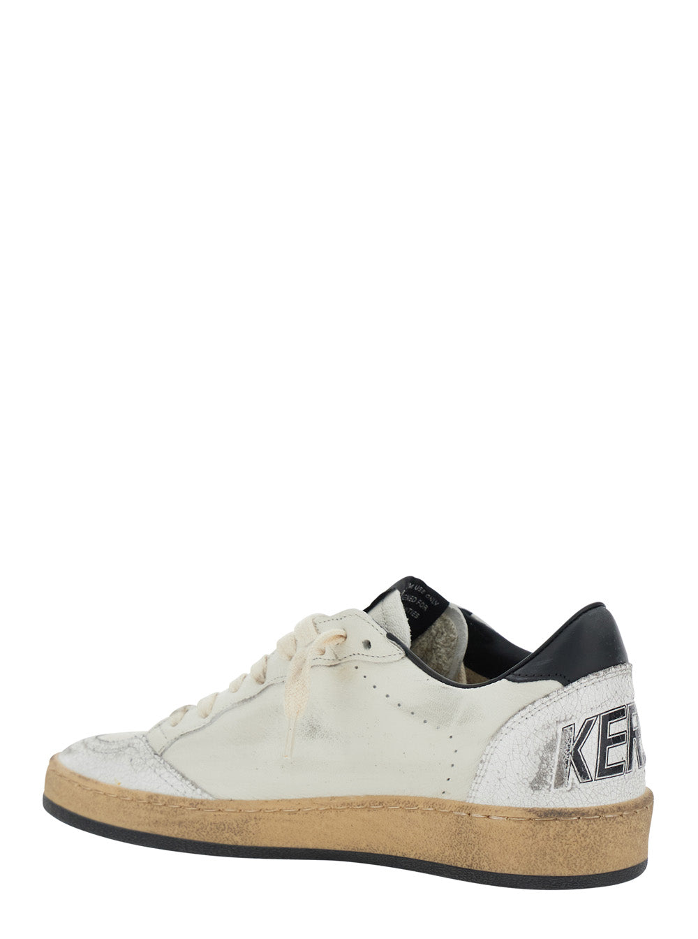 Golden Goose Women Sneaker 'Ballstar' Low Top With Star Patch On The Side And Contrast Heel With White And Black Leather Writing For Women GOLDEN GOOSE