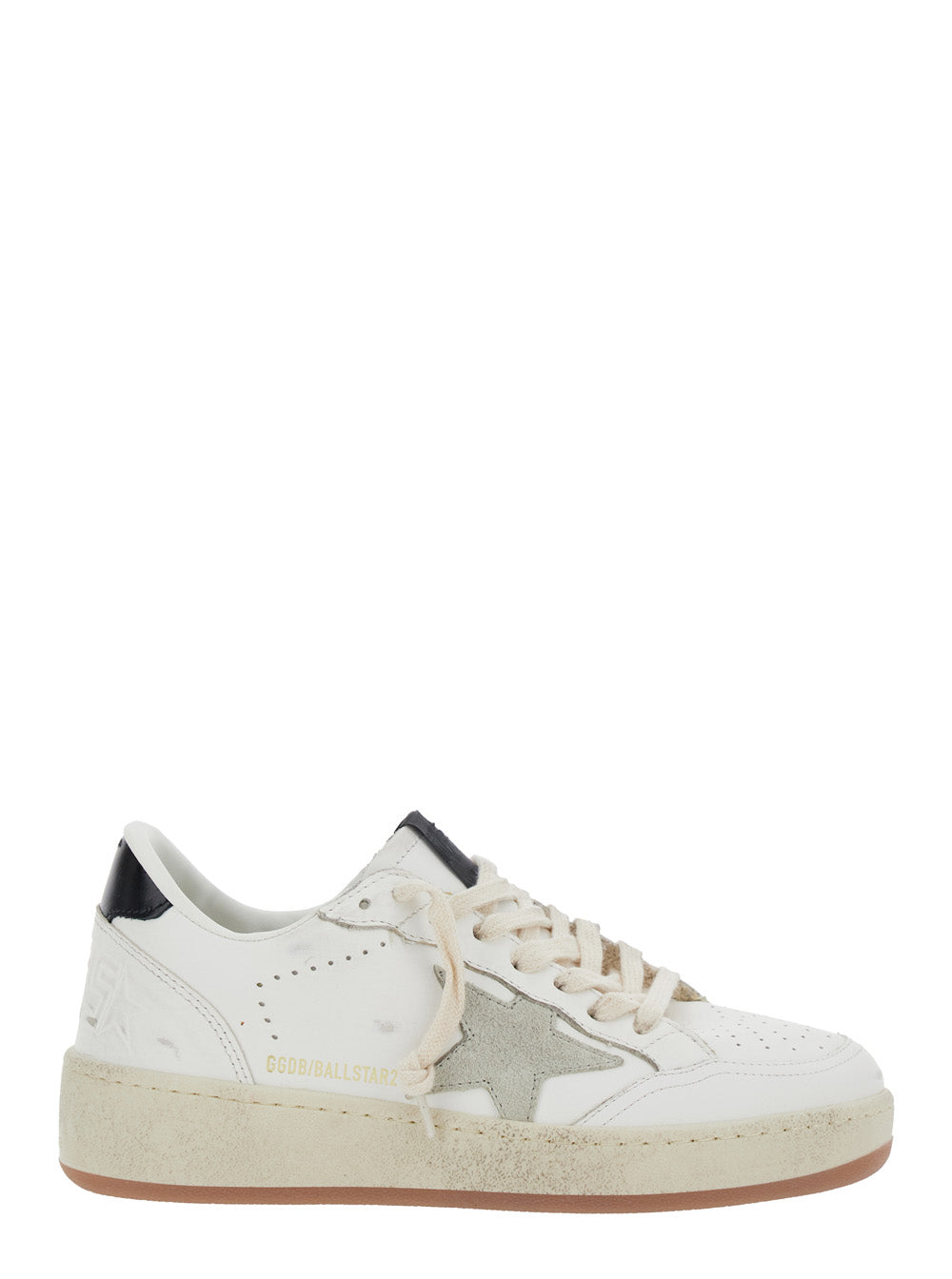 Golden Goose Women Sneaker 'Ballstar 2' Low Top With Star Patch On The Side And Contrast Heel In White Leather For Women GOLDEN GOOSE