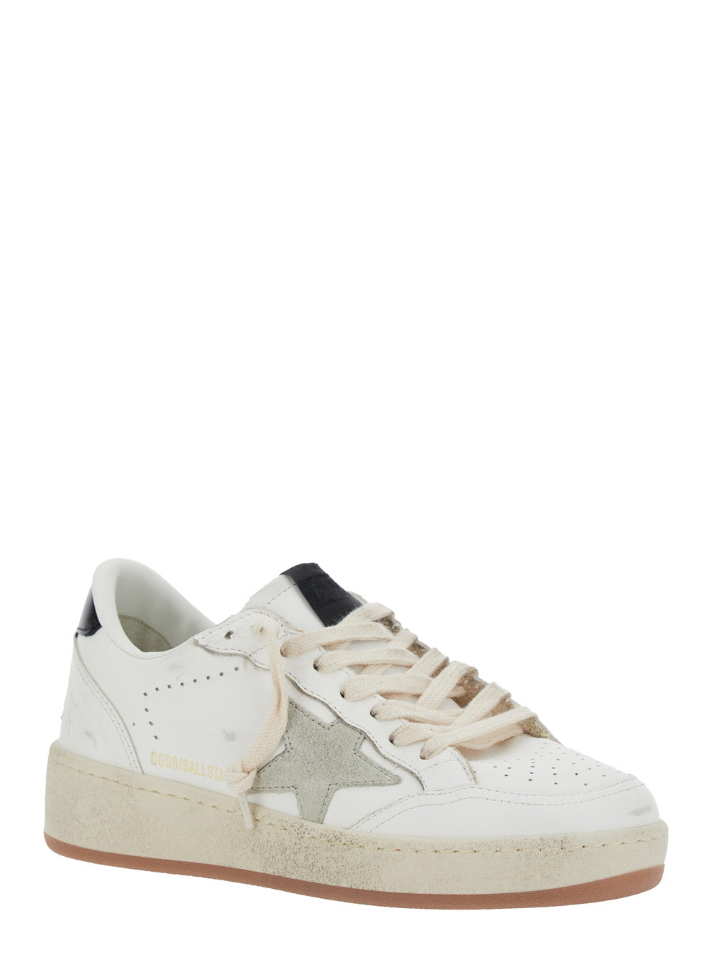Golden Goose Women Sneaker 'Ballstar 2' Low Top With Star Patch On The Side And Contrast Heel In White Leather For Women GOLDEN GOOSE