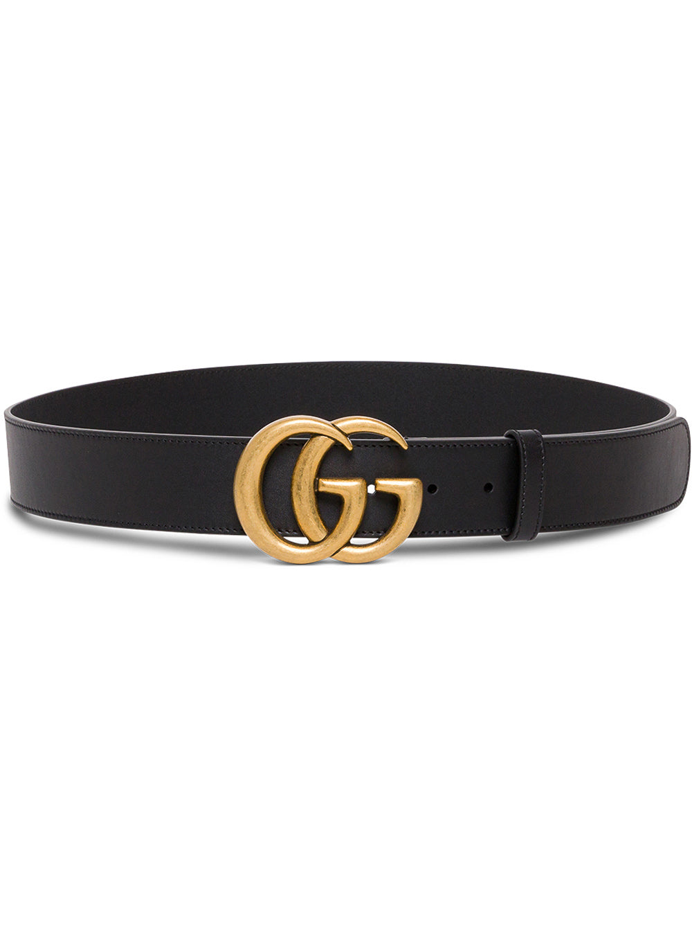 Gucci Women Gg Leather Belt With Logo Buckle In Black Leather For Women GUCCI