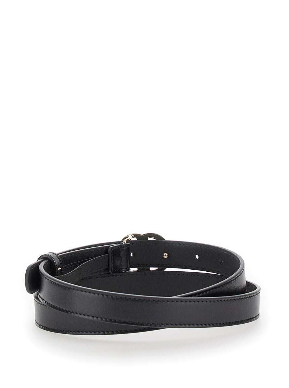 Gucci Women Belt With Double G Buckle In Black Leather For Women GUCCI