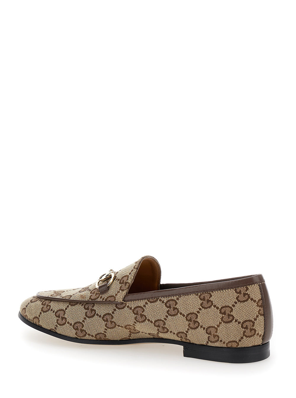 Gucci Women Loafers 'Jordan' With Horsebit Detail In Original Gg Fabric Beige Women GUCCI