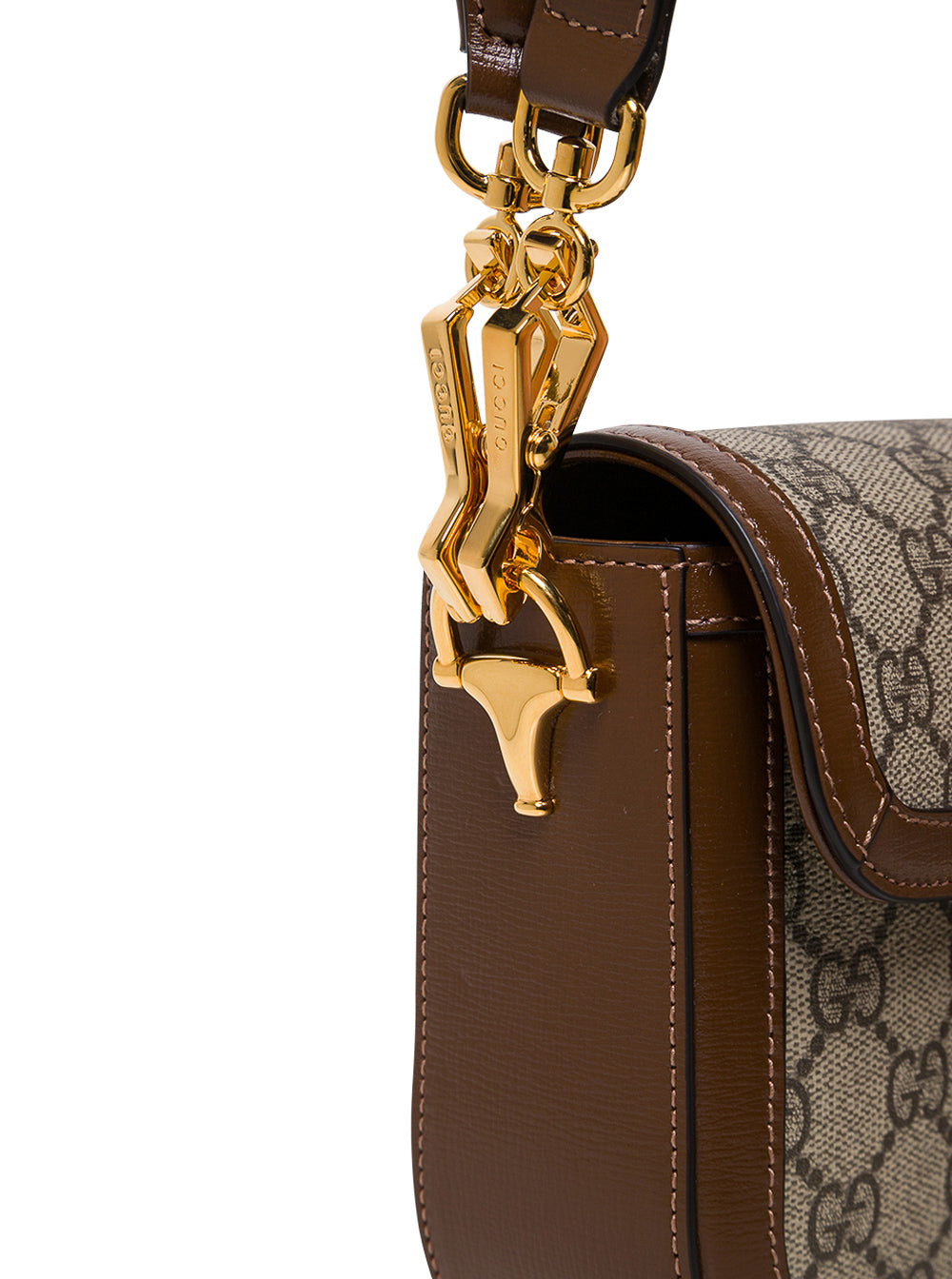 Gucci Women Crossbody Bag 'Horsebit 1955' With Web Detail In Gg Canvas Beige And Ebony Woman GUCCI