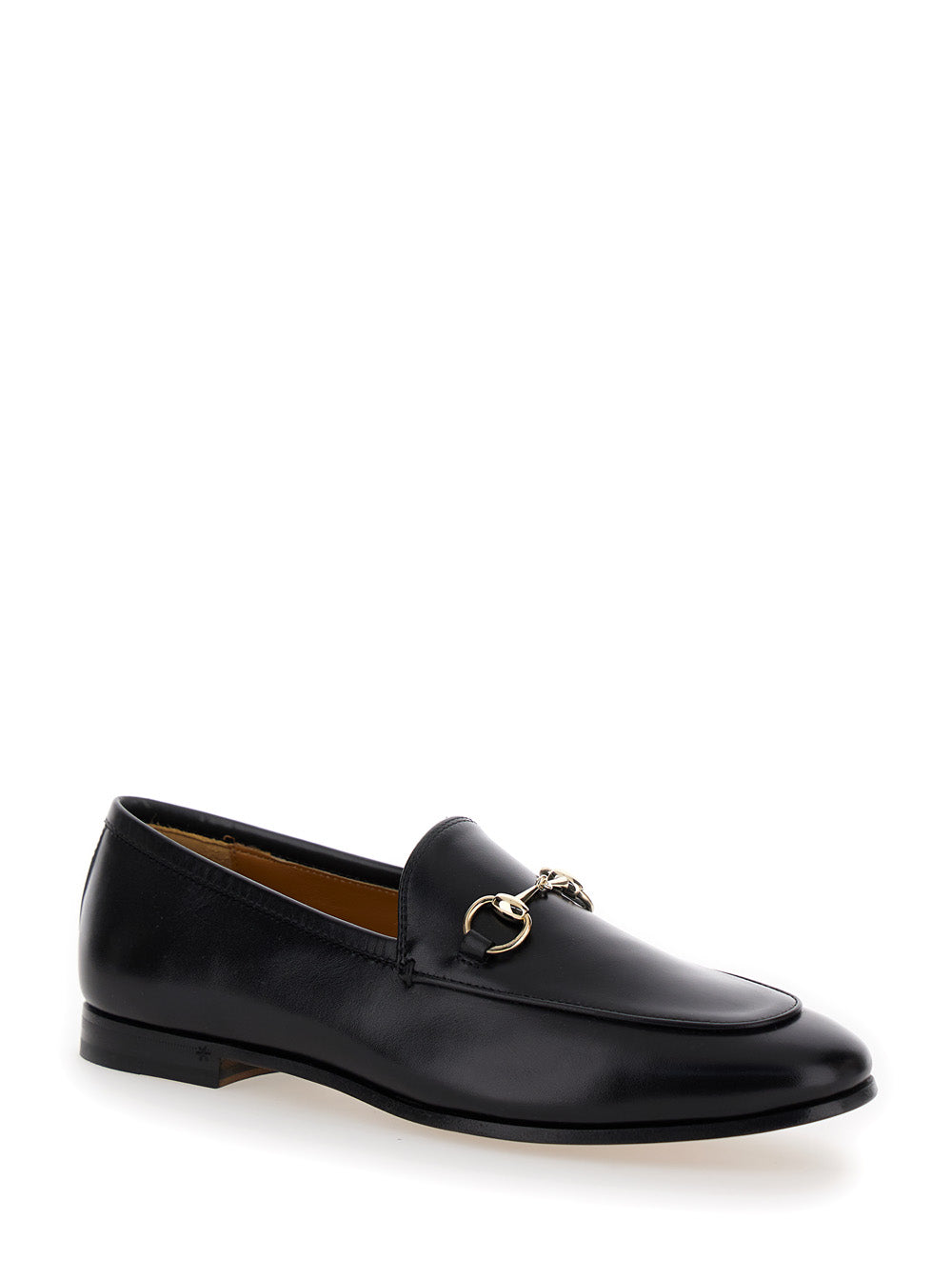 Gucci Women Loafers 'Jordaan' With Horsebit Detail In Black Leather For Women GUCCI