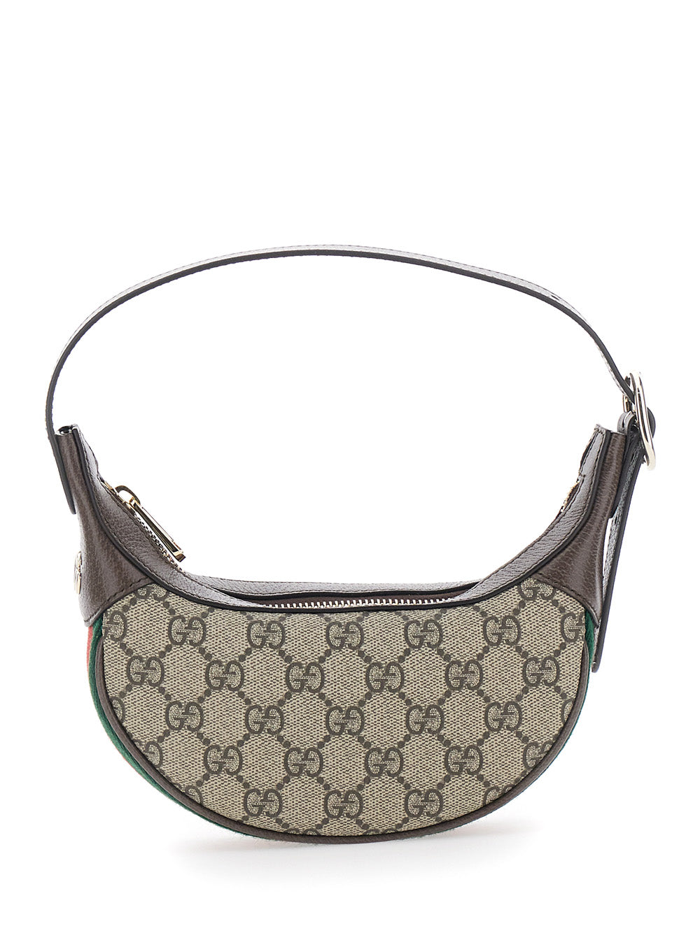 Gucci Women Mini 'Ophidia' Bag With Gg All-Over Motif And Web Stripe In Beige Fabric For Women GUCCI