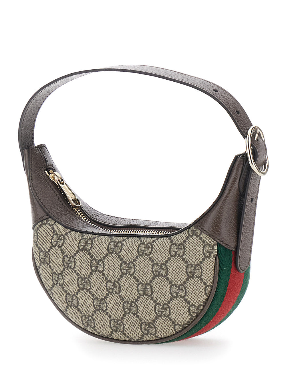 Gucci Women Mini 'Ophidia' Bag With Gg All-Over Motif And Web Stripe In Beige Fabric For Women GUCCI