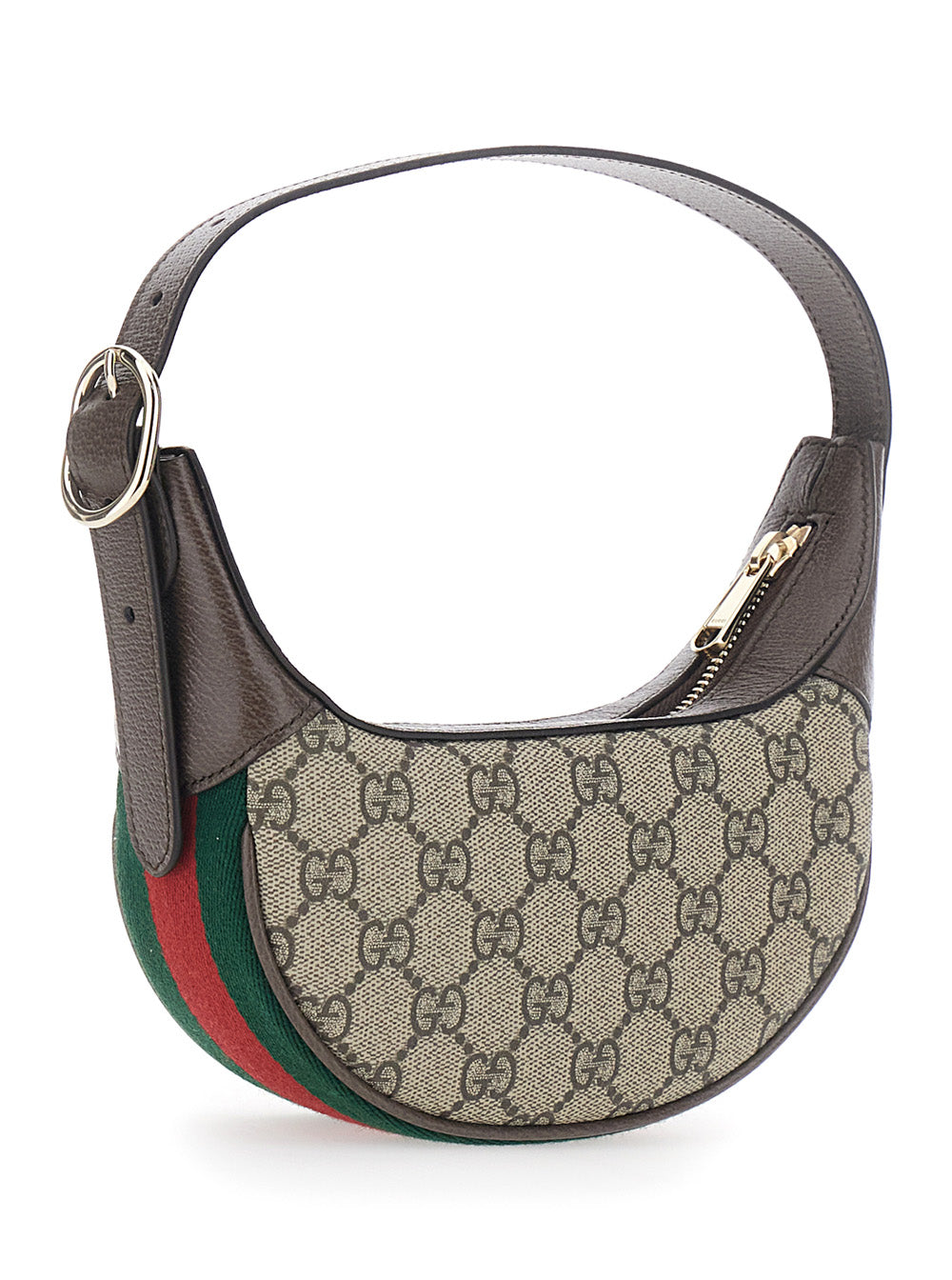 Gucci Women Mini 'Ophidia' Bag With Gg All-Over Motif And Web Stripe In Beige Fabric For Women GUCCI