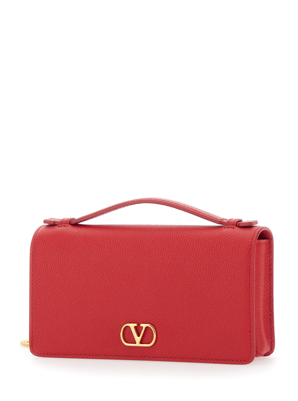 Valentino Garavani Women Wallet W/Strap | Vlogo Signature | Vit. Soft Grain/A.Brass Logo VALENTINO GARAVANI