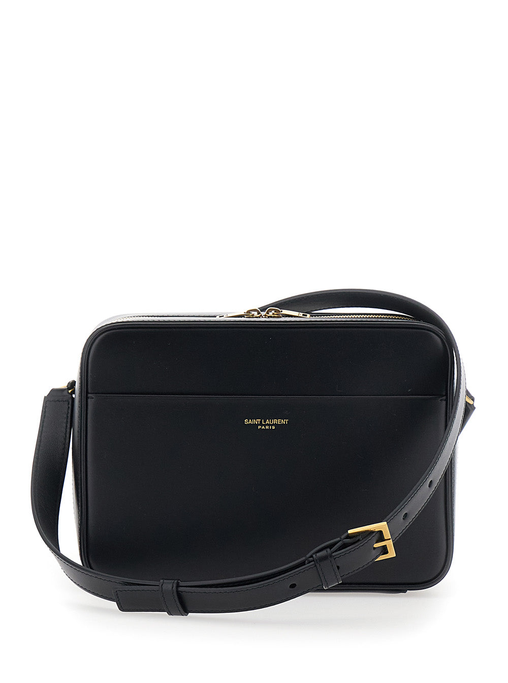 Saint Laurent Men Black Crossbody Bag With Adjustable And Removable Strap And Logo Lettering On The Front In Smooth Leather For Men SAINT LAURENT