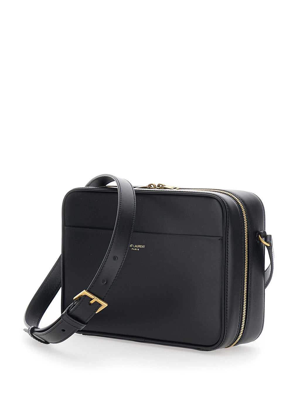 Saint Laurent Men Black Crossbody Bag With Adjustable And Removable Strap And Logo Lettering On The Front In Smooth Leather For Men SAINT LAURENT